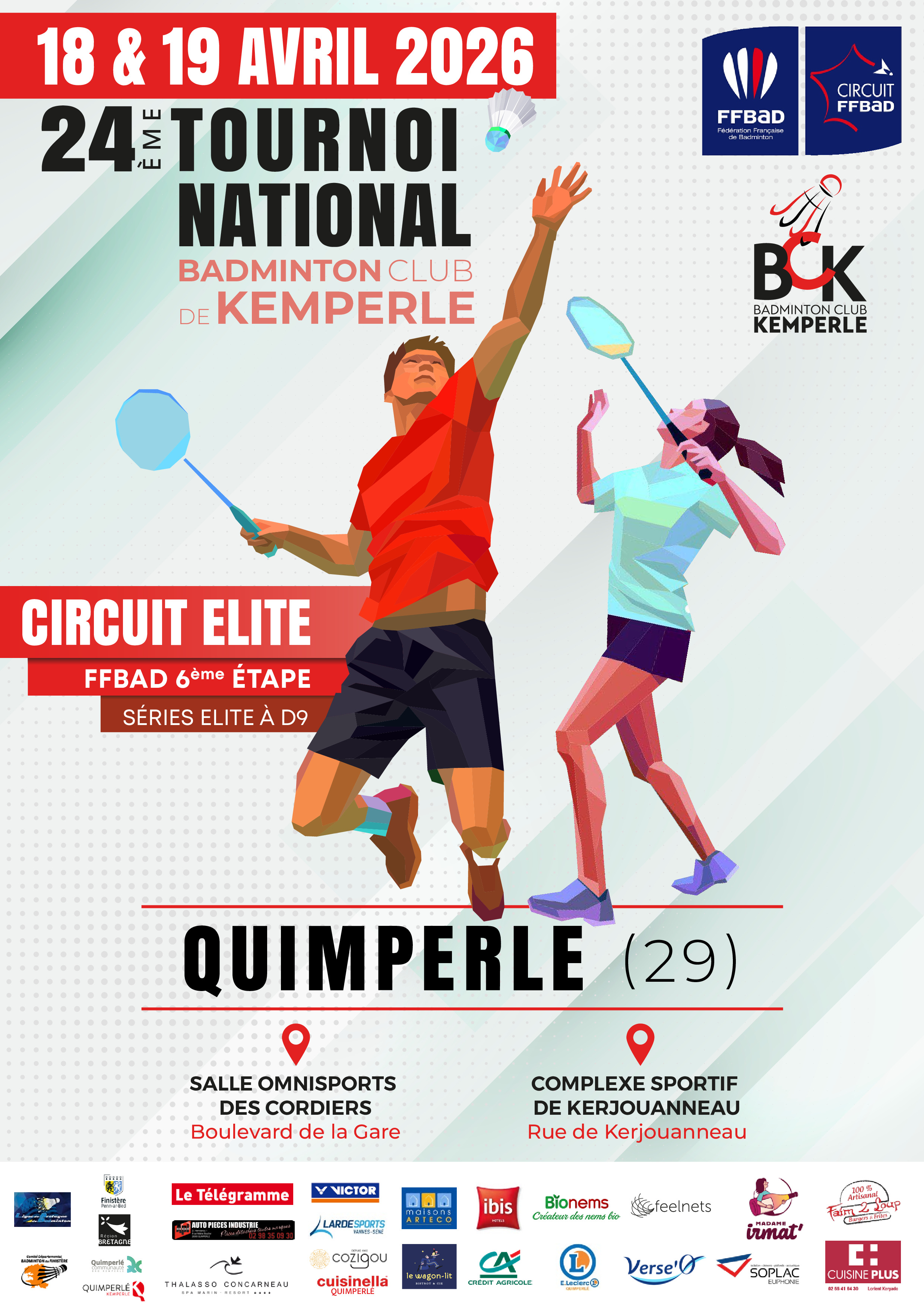 24 éme tournoi National Kemperle, 6eme étape du circuit Elite FFBad